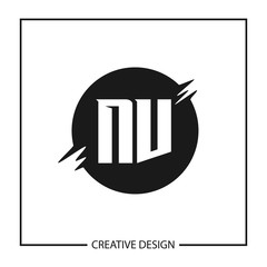 Initial Letter NV Logo Template Design Vector Illustration