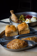 Thanksgiving dinner in a military mess kit