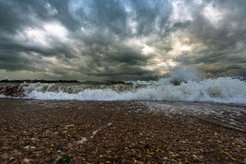sea and black sky