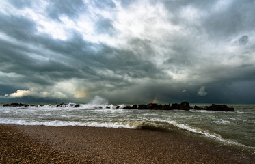 Adriatic Sea and black sky