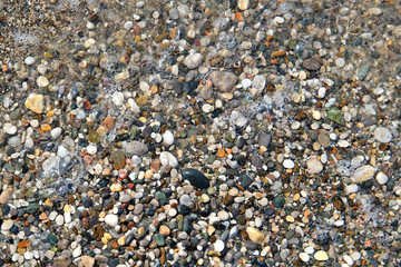 mosaic of multicolored pebbles