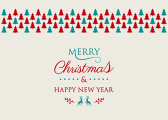Merry Christmas - background with Christmas trees. Vector.