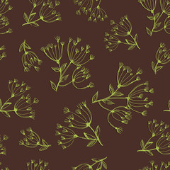 Forest Herbs seamless pattern