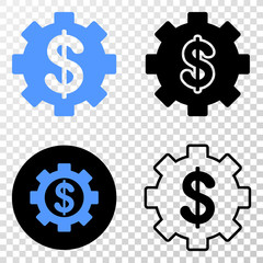 Obraz premium Financial settings EPS vector pictograph with contour, black and colored versions. Illustration style is flat iconic symbol on chess transparent background.