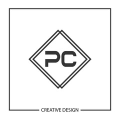 Initial Letter PC Logo Template Design Vector Illustration
