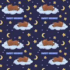 sleeping bears on the clouds pattern