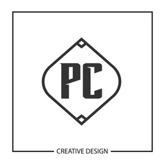 Initial Letter PC Logo Template Design Vector Illustration