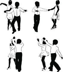 High detailed contours latin dancers