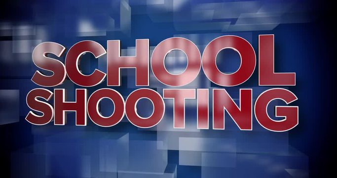 A red and blue dynamic 3D School Shooting title page background animation.	 	