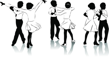 High detailed contours latin dancers