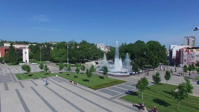Pleven, Bulgaria, Aerial Panoramic View Above The Town