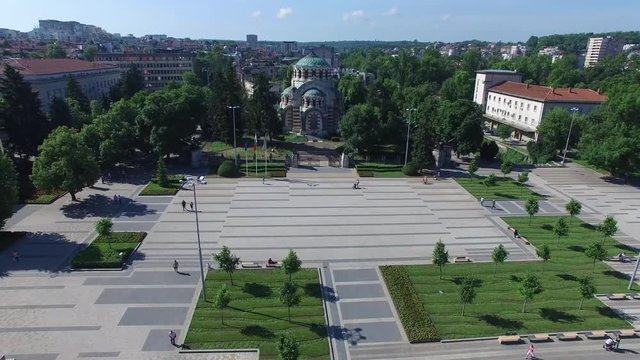 Pleven, Bulgaria, Aerial Panoramic View Above The Town