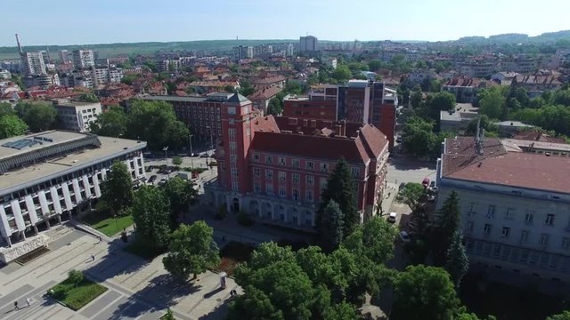 Pleven, Bulgaria, Aerial Panoramic View Above The Town