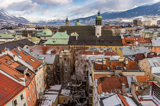 aerial view of Innsbruck