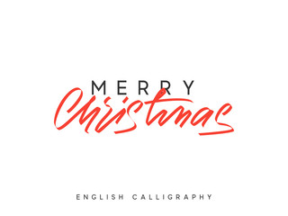 Obraz na płótnie Canvas Text Merry Christmas. Xmas hand drawn calligraphy lettering.