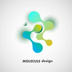 Vector circles and abstract shapes connect element on white background