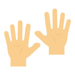 Colored human hands print, palms. Vector illustration.