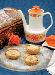Short pastry baskets with chestnut cream