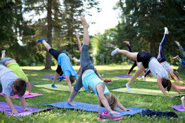 yoga in the children's park