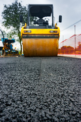 Roadroller low angle view