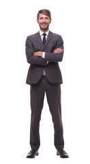 full-length .portrait of a confident young businessman