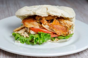  homemade chicken sandwich with vegetables