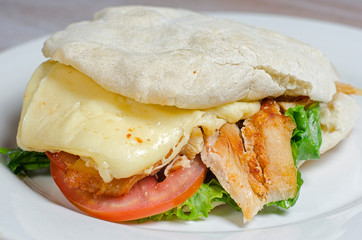 homemade chicken sandwich with cheese