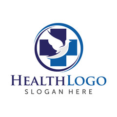 Medical and Love Health care Logo Vector