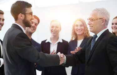 Fototapeta premium Business handshake and business people conce