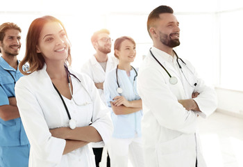 bottom view.professional team of doctors medical center