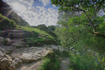 Fototapeta na wymiar Mountain path in Lake District, Uk