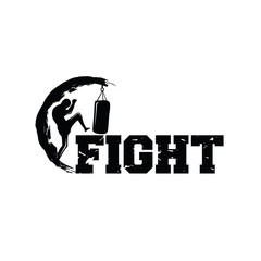Kick Boxing and Martial arts Logo Vector - obrazy, fototapety, plakaty