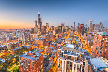 Fototapeta na wymiar Chicago, Illinois, USA Skyline