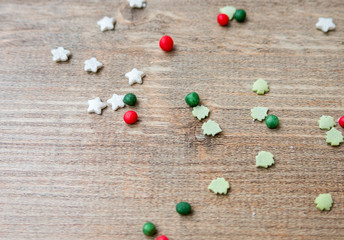 Weihnachtliche Zuckerdekoration, Zuckerstreusel, Zuckerperlen