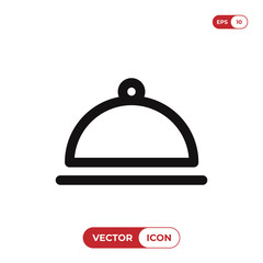 Food cloche vector icon. Cover food symbol