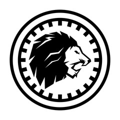 King Lion Mechanical Logo Vector