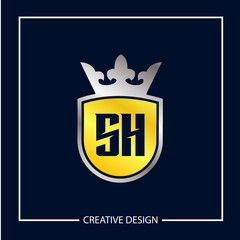 Initial Letter SH Logo Template Design Vector Illustration