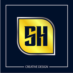 Initial Letter SH Logo Template Design Vector Illustration
