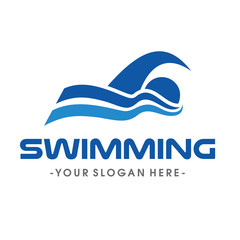 Swimming Logo Design Vector