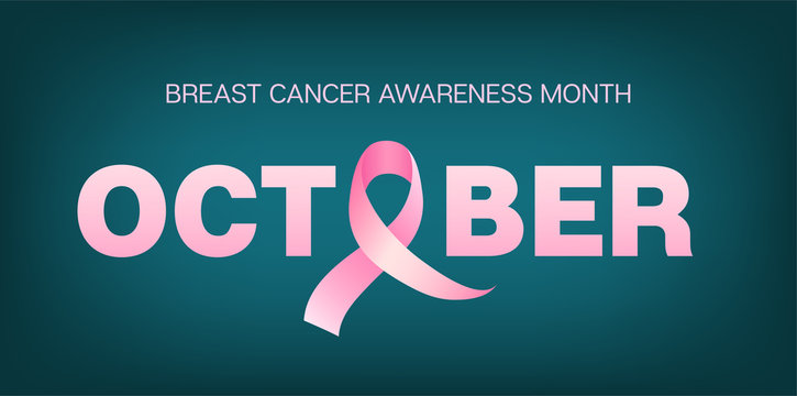 October Breast Cancer Awareness Month Vector Image. Satin Pink Ribbon Realistic Minimal Banner for Medical Print Design. Female Cure Care, Hope by Breast Cancer. Pink Ribbon Isolated Vector Element