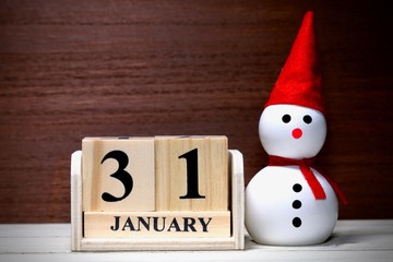 一月のカレンダー