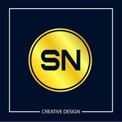 Initial Letter SN Logo Template Design Vector Illustration