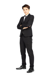 Obraz na płótnie Canvas Full body of young handsome business man isolated