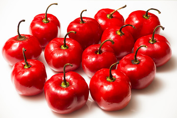 Bunch of Fresh Red Bell Peppers