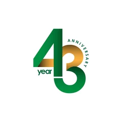 Foto op Aluminium 43 Year Anniversary Vector Template Design Illustration © Tobrono