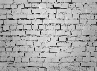 Grunge industrial white brick wall background in Kyiv, Ukraine. May be used in design and interiors.