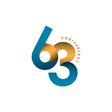 63 Year Anniversary Vector Template Design Illustration