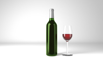 Red Wine Bottle Label Mockup 3d Render