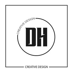 Initial Letter DH Logo Template Design Vector Illustration
