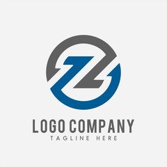 letter Z logo abstract, 7L icon circle, vector alphabet